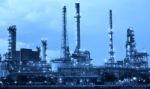 Oil Refinery Industry In Metalic Color Style Use As Metal Style Of Heavy Industry Background Stock Photo