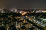 Scenic Of Hamburg Night Cityscape Stock Photo