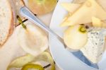 Fresh Pears And Cheese Stock Photo