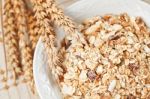 Bowl Of Muesli For Breakfast Stock Photo