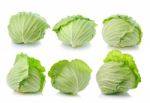 Cabbage Isolated On White Background Stock Photo