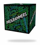 Programmers Cube Shows Programming Job And Software Stock Photo