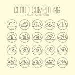 Cloud Computing Linear Icons Stock Photo