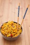 Singapore Noodles Stock Photo