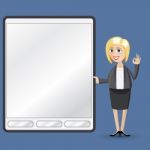 Cartoon Businesswoman With Tablet Stock Photo