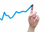 Hand Pointing Business Graph Stock Photo