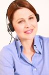 Helpline Operator Stock Photo