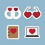 Love Icon Set Stock Photo