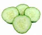 Fresh Cucumber Slice Isolated On White Background Stock Photo