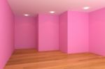 Pink Empty Room Stock Photo