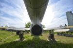 The Turbine Of A Fighter Jet Stock Photo