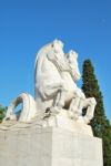 Statue Of Horses In A Park Stock Photo