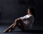 Young Girl In White Shirt Stock Photo