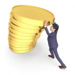 Savings Character Indicates Business Person And Richness 3d Rend Stock Photo