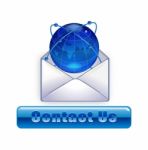 E-mail Icon Envelope And Glass Globe Stock Photo