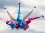 Red Arrows Display Team 50th Anniversary At Biggin Hill Airport Stock Photo