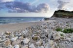 Natural Coastline Of Algarve Stock Photo