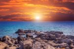 Beautiful Sunset Above The Sea Stock Photo