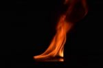 Beautiful Fire Flames On Black Background Stock Photo