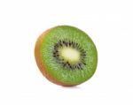 Slice Kiwi Fruit Isolated On A White Background Stock Photo