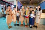 Student 9-10 Years Old, Teacher Award In Scouting, Scout Camp In Bangkok Thailand Stock Photo