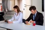 Couple Having Breakfast Stock Photo