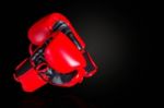 Boxing Gloves On Black Background Stock Photo