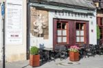 Facade Of A Restaurant In Krakow Poland Stock Photo