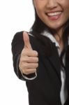 Business Lady With Thumbs Up Stock Photo