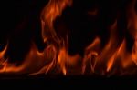 Beautiful Fire Flames On Black Background Stock Photo