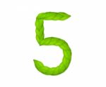 Number Five Made Of Leaves Stock Photo