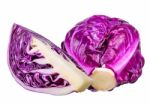 Red Cabbage Isolated On The White Background Stock Photo