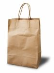 Front Brown Crumpled Paper Bag Stock Photo