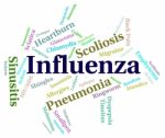 Influenza Word Shows Poor Health And Afflictions Stock Photo