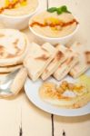 Hummus With Pita Bread Stock Photo