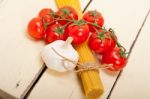 Italian Basic Pasta Ingredients Stock Photo