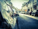 Many Cars Parking On The Road In Old Town Of Phuket Stock Photo