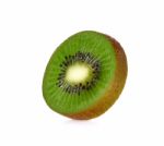 Slice Kiwi Fruit Isolated On A White Background Stock Photo