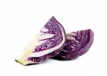 Sliced Red Cabbage Isolated On The White Stock Photo