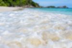 Blurred Photograph Sea And Beach At Similan Island, Thailand Stock Photo