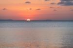 Beatiful Golden Tropical Beach Sunset,samui Thailand Stock Photo