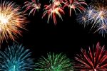 Set Of Colorful Fireworks For Celebration Background Stock Photo