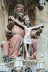 Statue Of Christ On The Cross In St James Church In Rothenburg Stock Photo