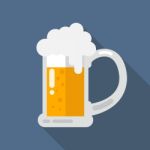 Glass Of Beer Flat Icon Stock Photo