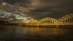 View Of A Bridge In Riga City Stock Photo