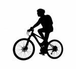 Cyclist Silhouette Stock Photo