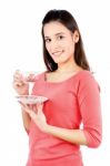 Girl Holding A Teapot Stock Photo