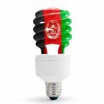 Flag Of Afghanistan On Bulb Stock Photo