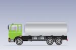 Side View Of Big Oil Tanker Truck  Stock Photo