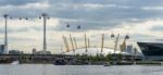 View Of The London Cable Car Over The River Thames Stock Photo